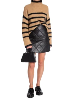 Selected Femme Kjol Isolde Mw Leather Quilted Skirt Black^ Kjolar