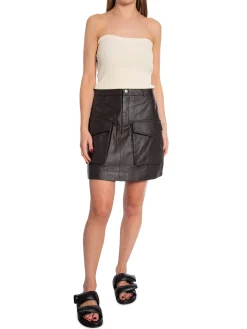 Selected Femme Kjol Kaisa Hw Short Leather Java^ Kjolar
