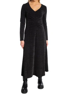 Selected Femme Klanning Frue Ls Midi Glitter Black^ Klänningar