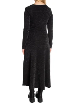 Selected Femme Klanning Frue Ls Midi Glitter Black^ Klänningar