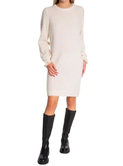 Selected Femme Klanning Sia Juma Ls Knit O-Neck Birch Melange^ Klänningar