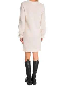 Selected Femme Klanning Sia Juma Ls Knit O-Neck Birch Melange^ Klänningar