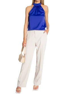 Selected Femme Linne Rachelle Halter Neck Royal Blue^ Linnen