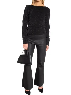 Selected Femme Topp Frue Ls Scoop Back Black^ Toppar