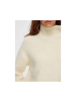 Selected Femme Troja Gabella Ls Knit High-Neck Birch^ Tröjor & Koftor