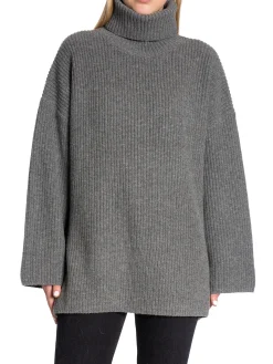 Selected Femme Troja Mary Long Knit Roll Neck Light Grey Melange^ Tröjor & Koftor