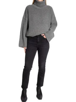 Selected Femme Troja Mary Long Knit Roll Neck Light Grey Melange^ Tröjor & Koftor