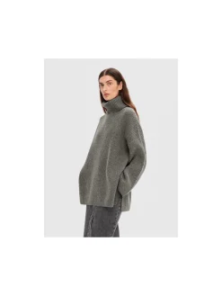 Selected Femme Troja Mary Long Knit Roll Neck Light Grey Melange^ Tröjor & Koftor