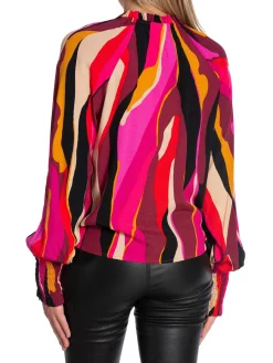 Y.A.S Blus Yasfigana Ls Rose Violet Figan Print^ Blusar