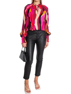 Y.A.S Blus Yasfigana Ls Rose Violet Figan Print^ Blusar