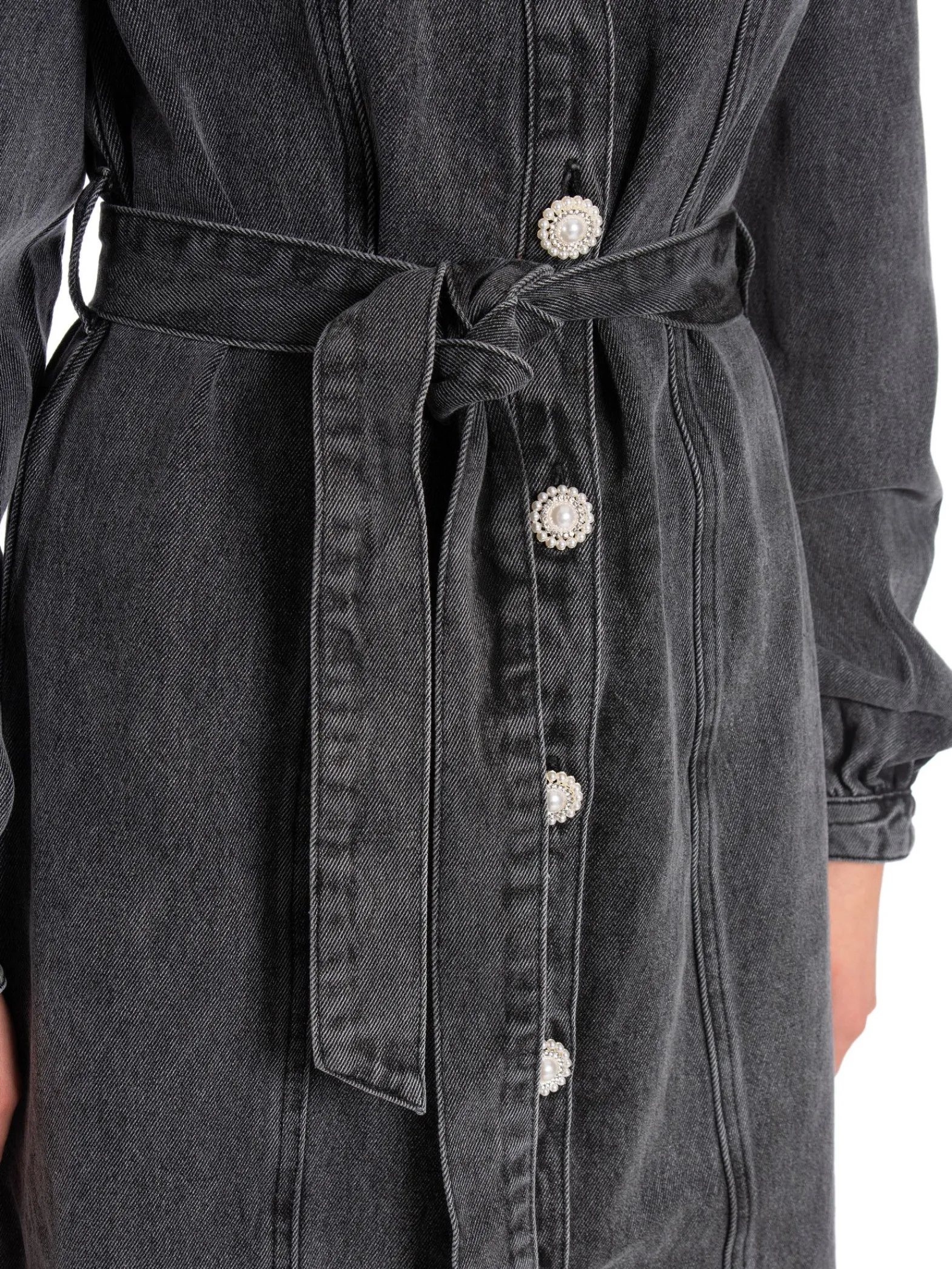 Y.A.S Klanning Yaskarina Ls Midi Denim Black Washed^ Klänningar