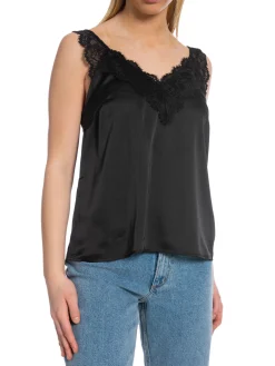 Y.A.S Linne Bliza Lace Strapblack^ Linnen