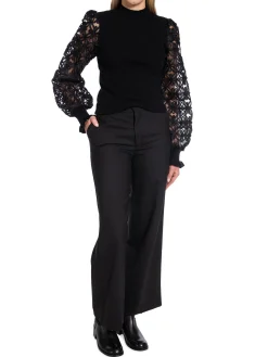 Y.A.S Topp Yasfrillme Ls Knit Pullover Black^ Tröjor & Koftor