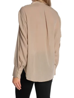 YAYA Blus Gathered Shoulder Brown^ Blusar