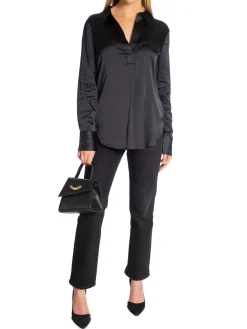 YAYA Blus Satin Pull On Black^ Blusar