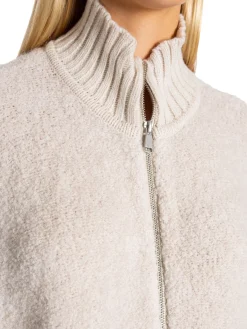 YAYA Kofta Boucle With Rib Details Brown^ Tröjor & Koftor