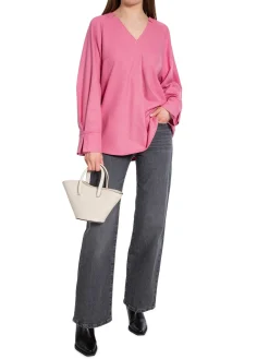 YAYA Topp Soft V-Neck Morning Glory Pink Melange^ Toppar